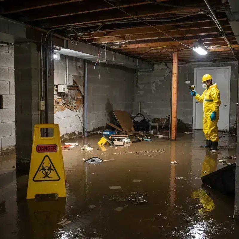 Flooded Basement Electrical Hazard in Stockton, KS Property